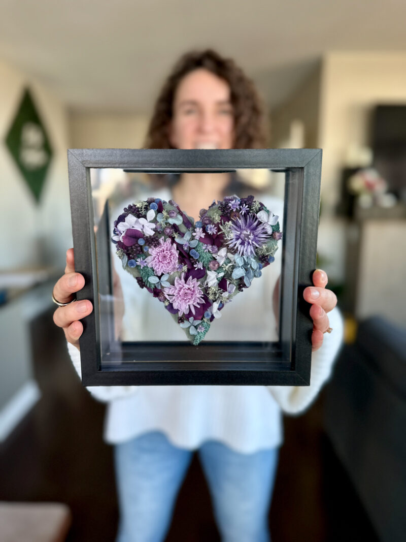 Uinuvad lilled: klaasist lillekarp 'LAVENDER HEART' - Image 6