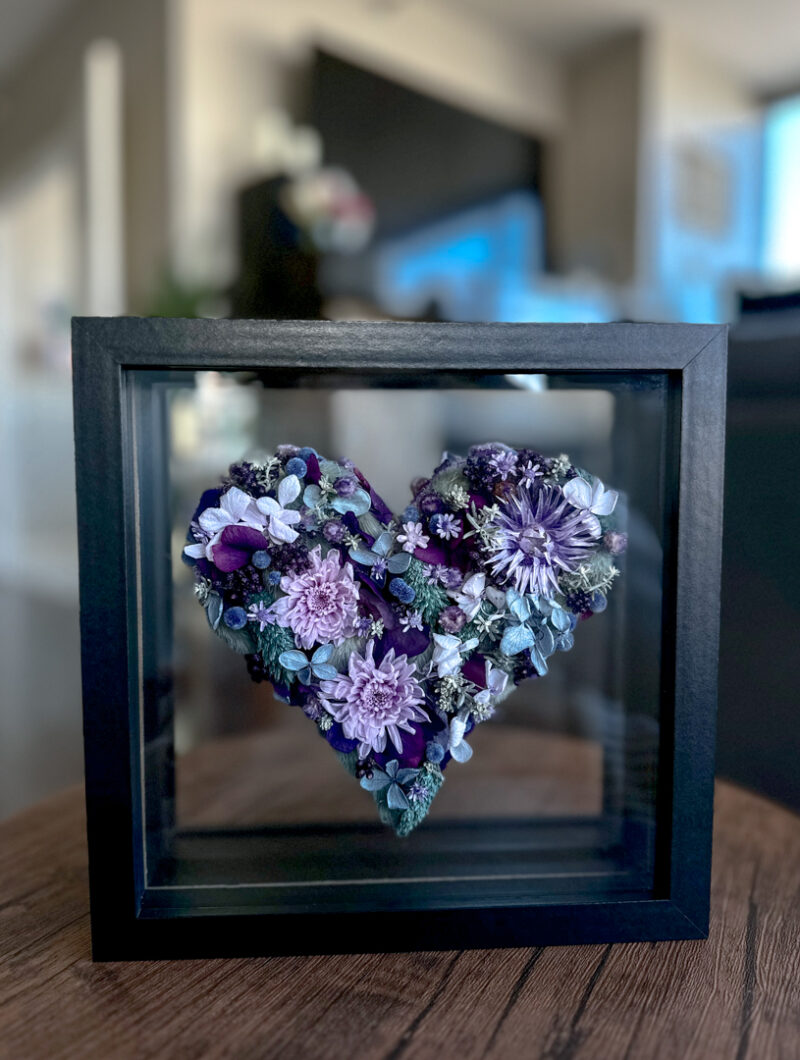 Uinuvad lilled: klaasist lillekarp 'LAVENDER HEART' - Image 4