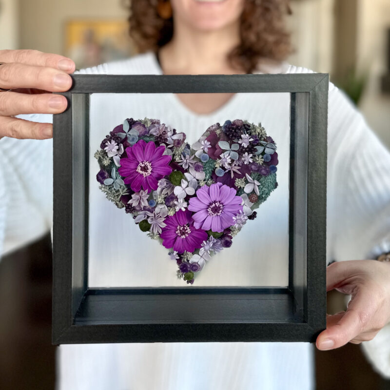 Uinuvad lilled: klaasist lillekarp 'LAVENDER HEART' - Image 5