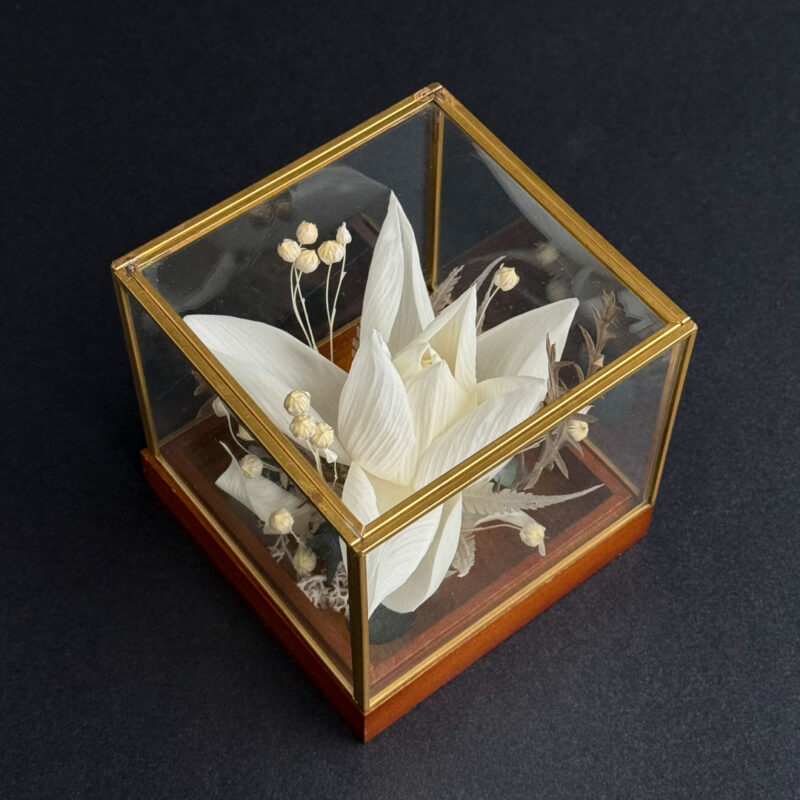 Uinuvad lilled: klaasist lillekarp 'WHITE LOTOS'